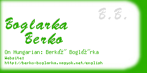 boglarka berko business card